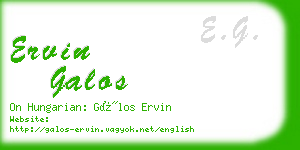 ervin galos business card